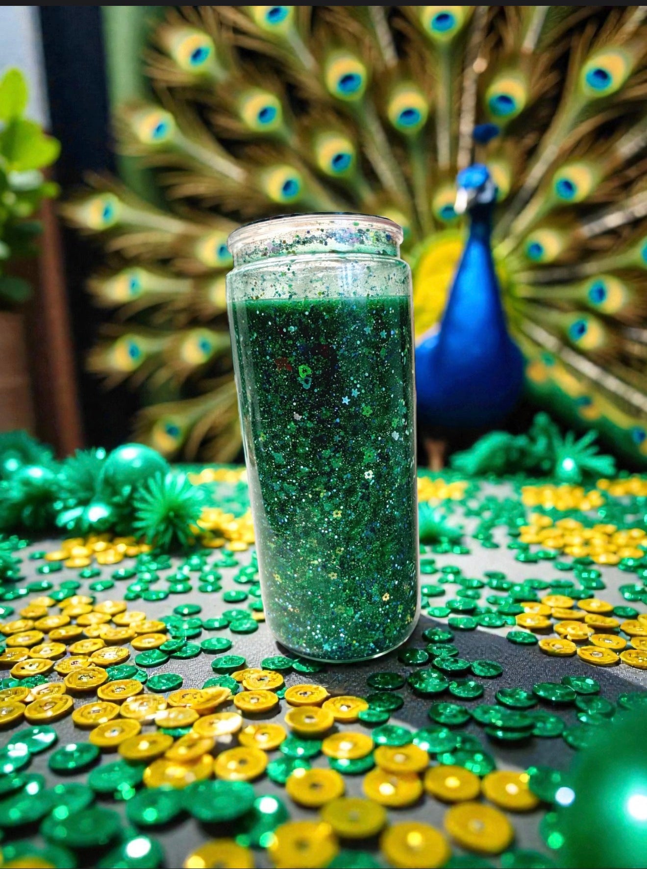 Peacock Pizazz- Snow Globe Tumbler-859