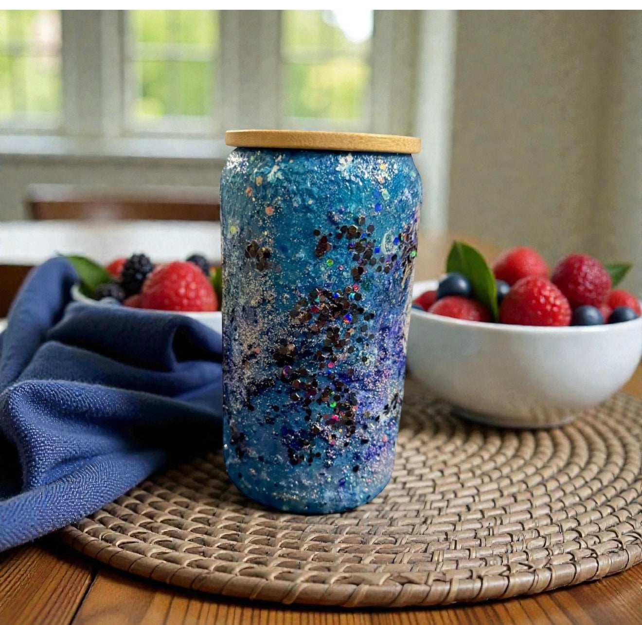 Blue Christmas-Glass Tumbler-699