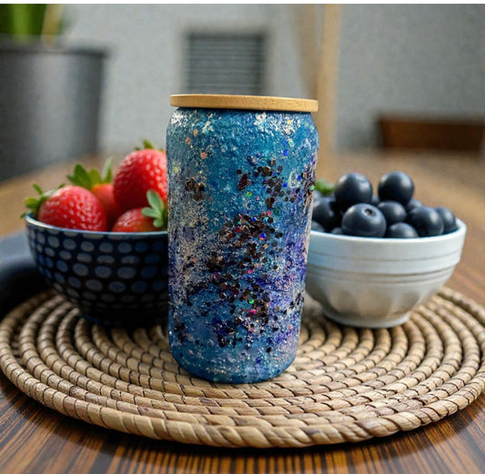 Blue Christmas-Glass Tumbler-699